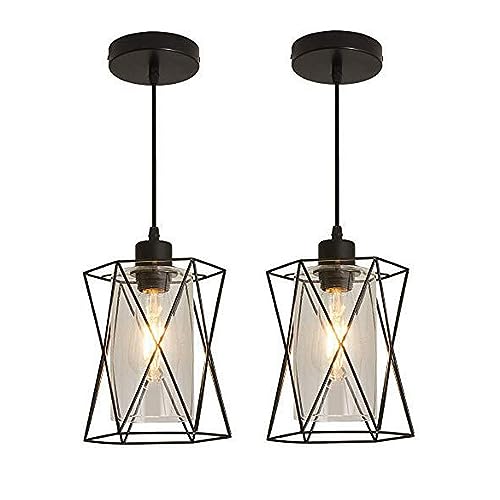 Lámpara de hierro hueco y cristal de 8 pulgadas con casquillo E27 para decoración