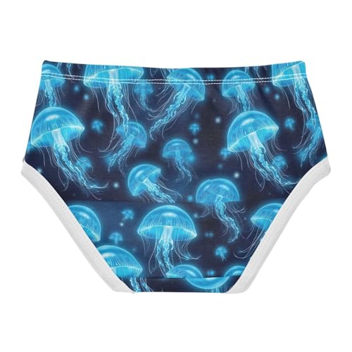 Joisal Cotton Toddlers Underwear Floral Jellyfish Ocean Blue Panties for Girl Durable Briefs Undies Kids 2t2