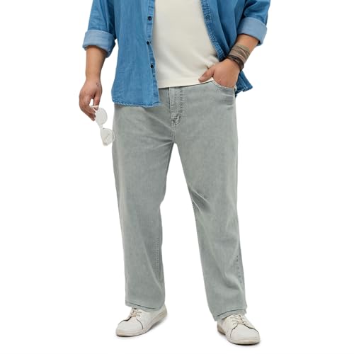 Image of Urbano Plus Men's Regular Fit Heavy Washed Denim Jeans Stretchable