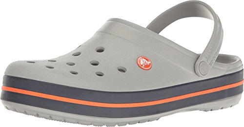 Image of Crocs Unisex-Adult Crocband Clog, Light Grey /Navy, 7 US' Women