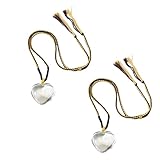 Jaxuzegs Collar con Colgante de Cristal Chakra de con Forma de corazón Piedra Regalos para Mujeres Amante Madre Hija,x2