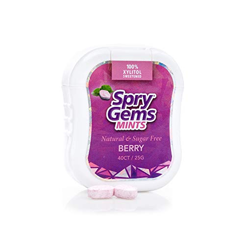Spry Gems Natural Berry Xylitol Mints - On-The-Go Oral Care Sugar Free Mints - 40 Count (6 Pack) #TOP4