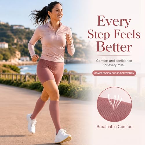 Image of Laite Hebe 4 Pairs-Compression Socks for Women&Men Circulation-Best Support for Nurses,Running,Athletic