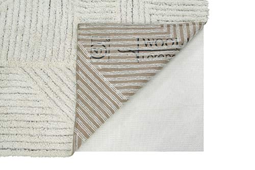Lorena Canals Woolable Rug Almond Valley - Base: Linen Top: Natural - Pile: 100% Wool | Base: Recycled Cotton - 5' 7" X 7' 11" #TOP2