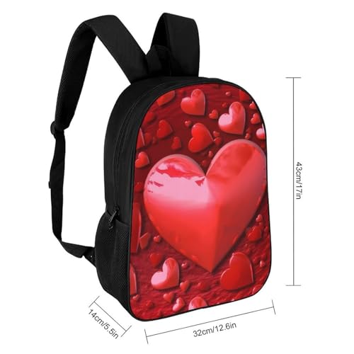 Red Hearts Love Backpack for Men Women, Heavy Duty Backpack Large Capacity, Durable Lightweight Travel Daypack2