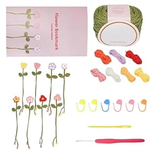 Nkmujil Blumen-Lesezeichen Häkelset für Anfänger