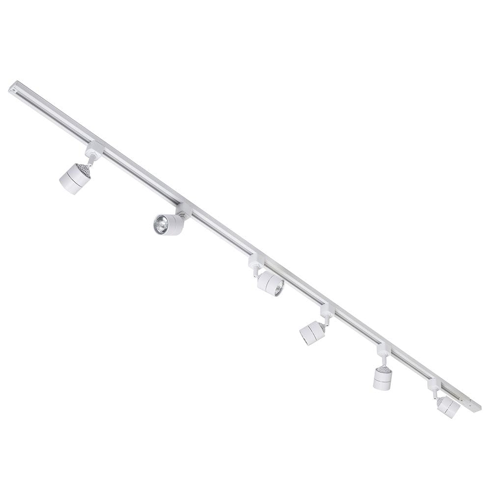Litecraft White Kitchen Track Light With Soho Fixture & Gu10 Led Bulbs - (, 2M 6 Light)
