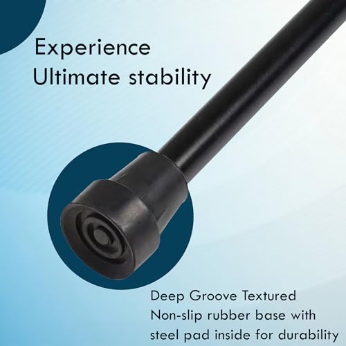 BARGAIN FACTORY Black Walking Stick for Men And Women Lightweight Adjustable, Durable & Portable, 32inch - 37inch - Image 3