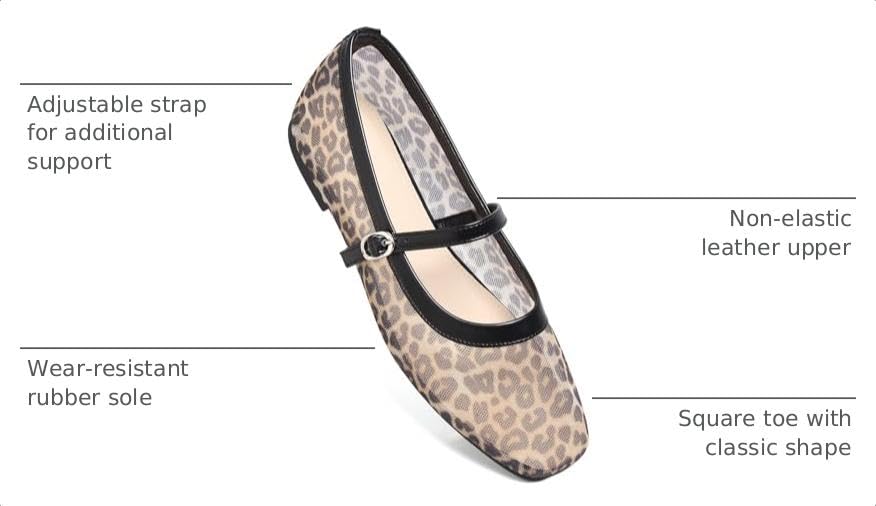 Image of TN TANGNEST Leather Flats for Women Retro Mary Jane Flats