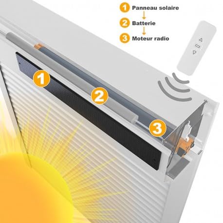 Volet solaire alu radio H 130 cm x L 120 cm Gris
