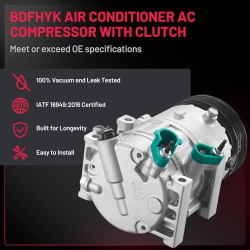 BDFHYK Air Conditioning A/C Compressor 178317 Compatible with Hyundai Sonata 2011-2014 L4 2.4L L4 2.0L, Compatible with Kia Optima 2011-2012 L4 2.4L L4 2.0L