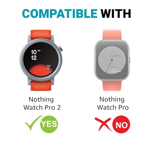 Image of 4youquality Military-Grade Gorilla Tempered Glass for CMF by Nothing Watch Pro 2 (Transparent) | Edge-to-Edge Full Screen Coverage | 9H Hardness | HD Clear | Scratch Resistant | Pack of 2