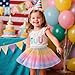 Revkokmx Girls Layered Rainbow Tutu Skirt Dance Dress Ruffle Tiered Clubwear (US, Age, 3-5 Years, Light Pink)