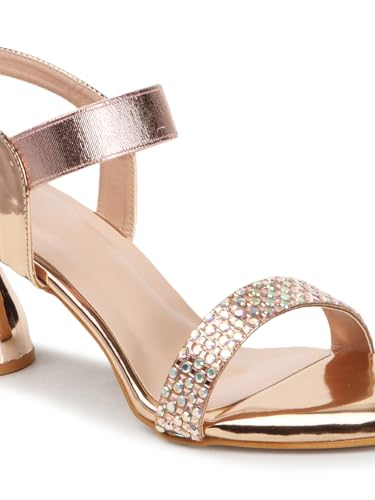 Image of Carlton London Women Stylish Fashion Embellished Sandals for Outdoor, Party, Wedding and Holidays with Stiletto Heels