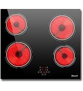 Keramische kookplaat 4 platen 6000 W, kookplaat 4 platen zelfvoorzienend 60 cm, keramische kookplaat 4 platen ...