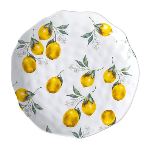 Lemon Ceramic Plate Special-shaped Household Dishes Tableware Dried Fruit Coffee Table Dessert (8 inches)
