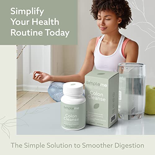 Simpleme Colon Cleanse Detox, Natural Constipation Relief For Adults, Fast Bloating Relief Colon Cleanser For Women & Men, 30-Day Gut Support Weight Management, 1 Day Detox Cleanse, 30 Capsules #TOP2