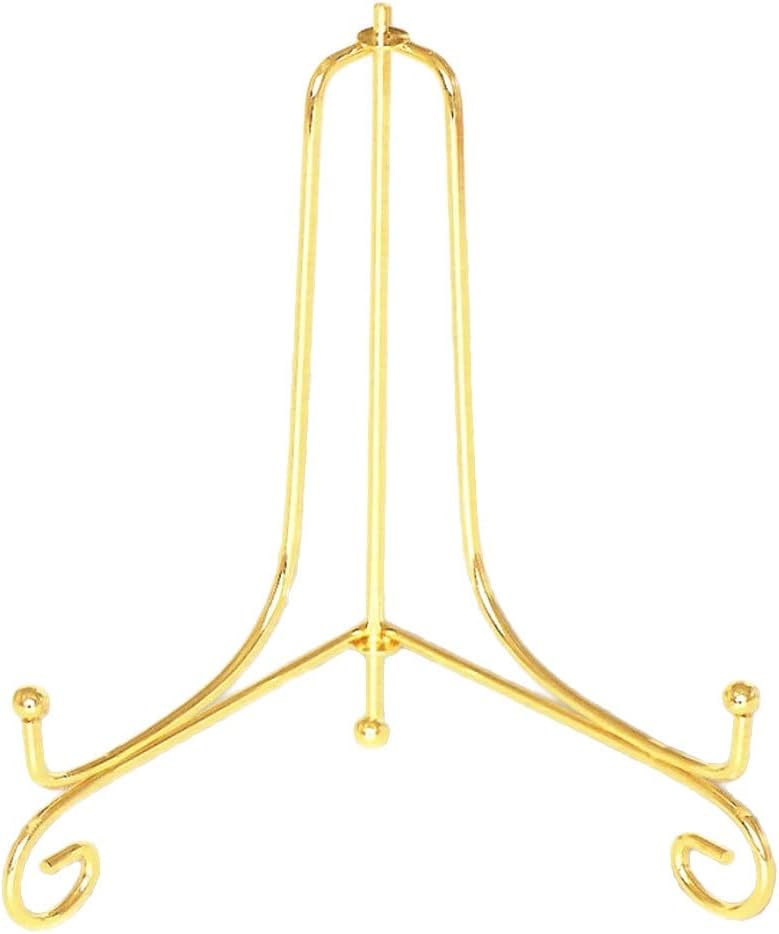 2pc Home China Plate Display Stand Rack Photo Frame Display Easels Gold 6 inch