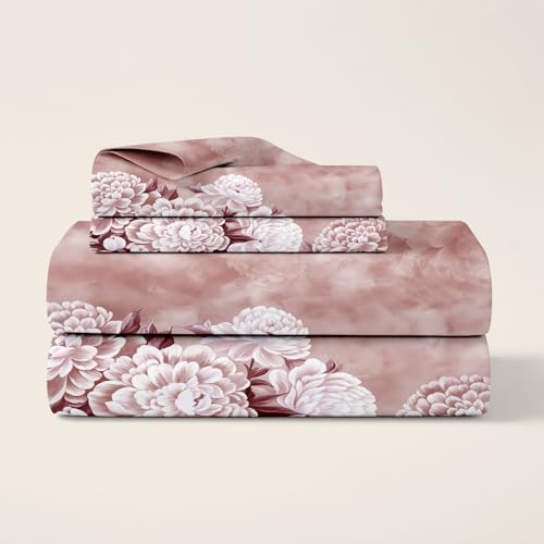 Image of Cloth Fusion Glace Cotton Elastic Fitted Bedsheet King Size with 2 Pillow Covers (78X72 inches, Dusky Rose)