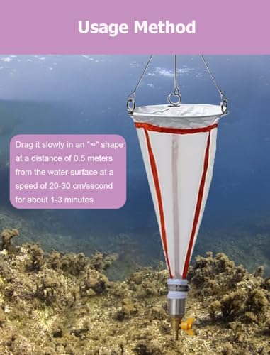 Filet d'échantillonnage de plancton 200 mailles avec corde de 5 m pour test d'eau