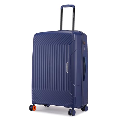 Image of Nasher Miles Coorg Hard-Sided Polypropylene Check-in Luggage 28 inch | 75cm | 8 Wheels Large Trolley Bag for Travel | Suitcase (Navy Blue)