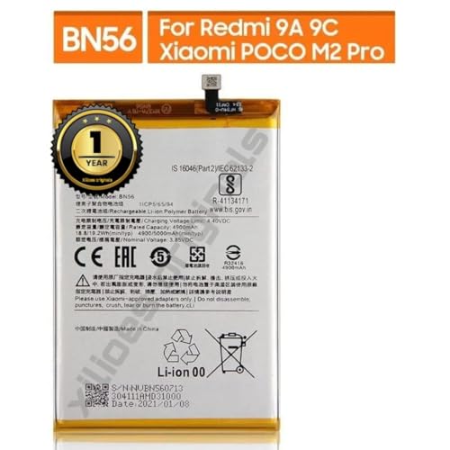 Image of BN56 Battery for Redmi 9A / 9C /Poco M2 PRO Battery with 1 Year Warranty** (B54)