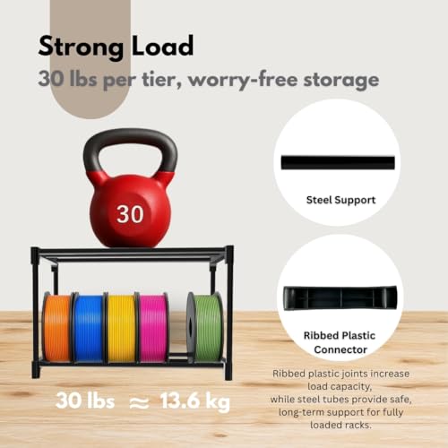 3D Printer Filament Opbergrek 9-laags modulair metaal, 54 x 1kg spoelen, verstelbaar, gereedschapsvrij montage - Afbeelding 6