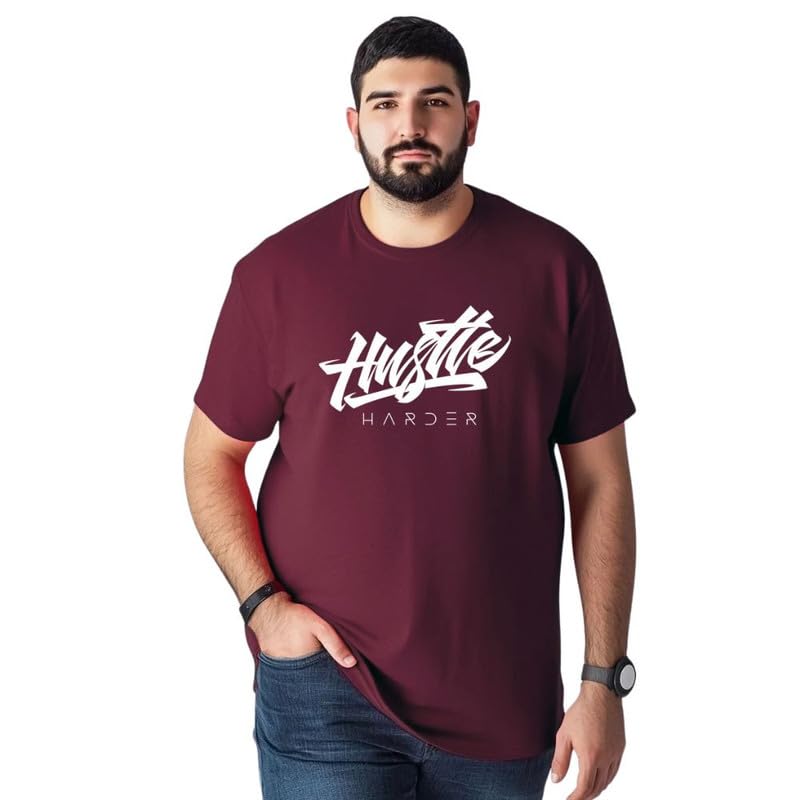 Image of Toodlegram Men Plus Size Printed T-Shirt | Round Neck Half Sleeves | Regular Fit Big & Tall | Pure Cotton Casual Summer Wear T-Shirt for Men