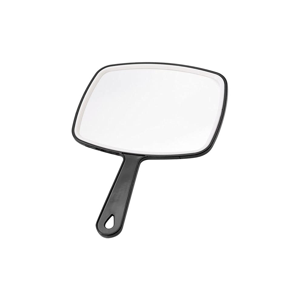NOALED Espejo de Maquillaje Salón Profesional Estilista Espejo de Mano Grande, Mango Gran Angular Peluquería Espejo de peluquería Espejo de Maquillaje Cuadrado Espejo de tocador para el hogar