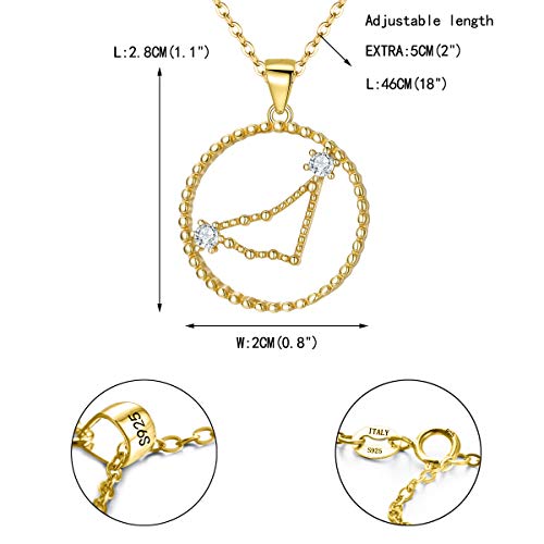 EVER FAITH Collana donna 925 Argento Prong Zircone...