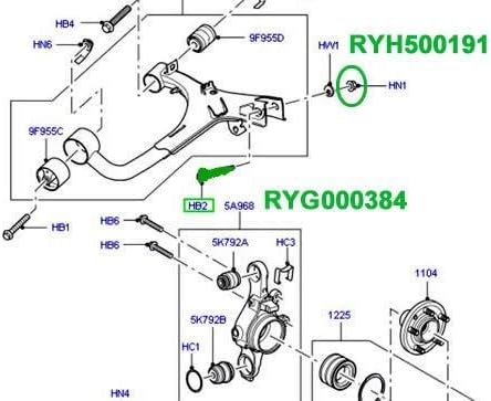 Genuine LAND ROVER REAR UPPER CONTROL ARM BOLT & NUT RANGE ROVER SPORT 05-13 LR3 LR4 RYG000384 RYH500191