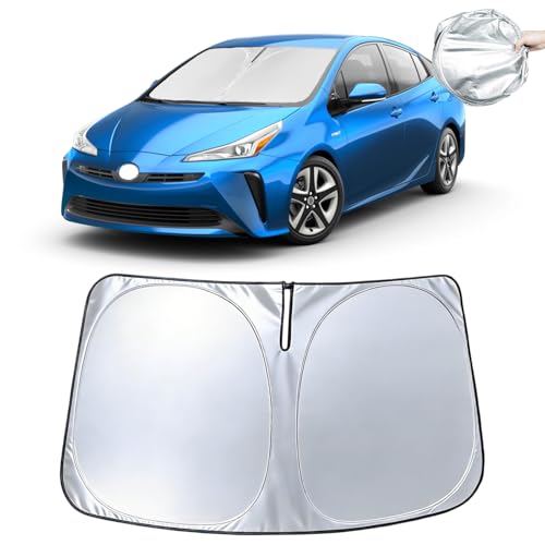 Image of Car Front Windshield Sun Shade for Toyota Prius 2023 2024, Car Window SunShades Shield Cover Sun Visor Protector with 240T Reflective Fabric UV & Sun Heat Protection Accessories