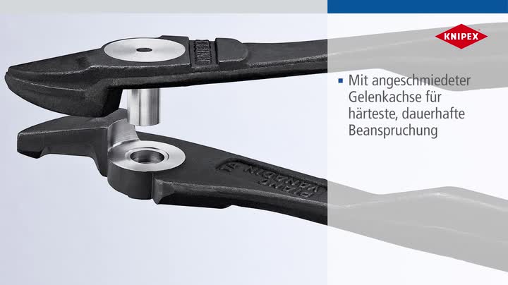 Knipex Kraft-Seitenschneider schwarz atramentiert, mit Mehrkomponenten-Hüllen 250 mm 74 02 250 – Bild 8