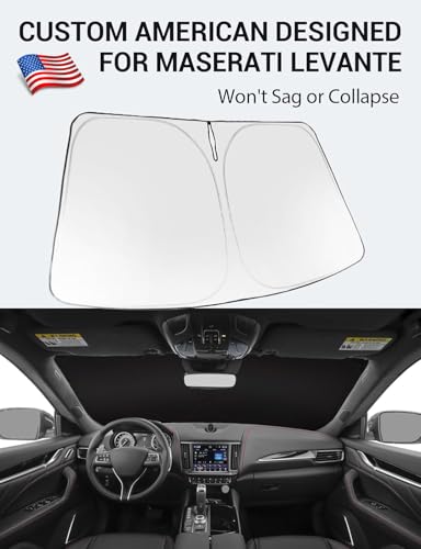 Image of Proadsy 2026 Upgrade Front Windshield Sun Shade Foldable Sunshade Protector Custom Fit 2017-2024 Maserati Levante Accessories
