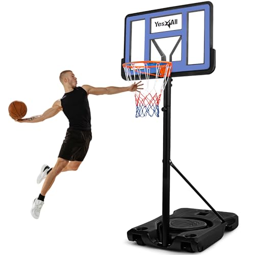 Yes4All Portable Basketball Hoop Outdoor, 3.8-10Ft Basketball Goal Adjustable for