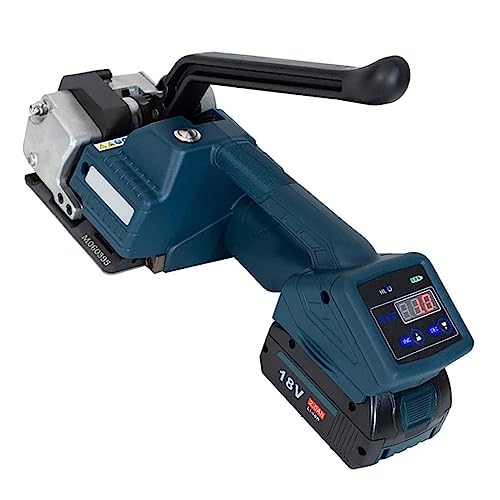 Flejadora eléctrica de mano, herramienta de embalaje manual cargable para correa de polipropileno y PET de 13 a 16 mm, fusión en caliente, diseño portátil, paquetes de hasta 400 piezas