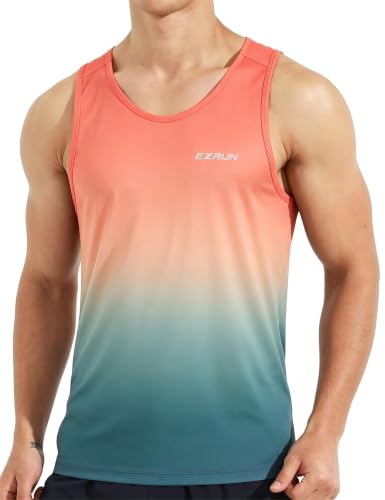 EZRUN Men's Quick Dry Tank Top UPF 50+ Workout Shirt for Gym & Running