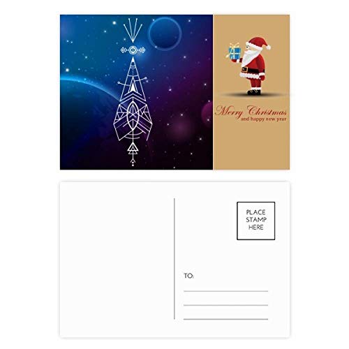 Cartes postales Totem Géométrie Père Noël étoilé en lot de 20 pièces