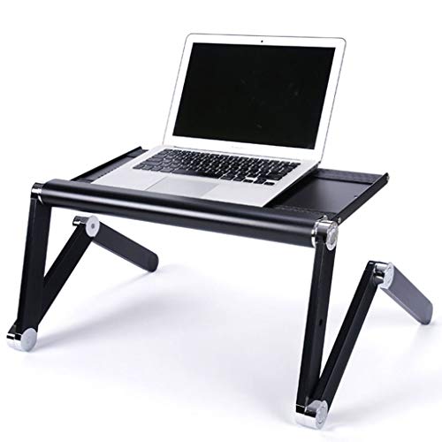 Preisvergleich Produktbild Vimele Laptop Schreibtisch Bett Schlafsaal Aluminiumlegierung Klapp Große Tabelle Student Schreibtisch Ipad Kühlung Halterung Projektor Desktop Universal Boden Halterung Basis 50 cm (Farbe : SCHWARZ)