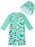 Cooraby Kleinkinder-Badeanzug für Jungen und Mädchen, UPF 50+, langärmelig, mit Reißverschluss, trocknend, Rash Guard