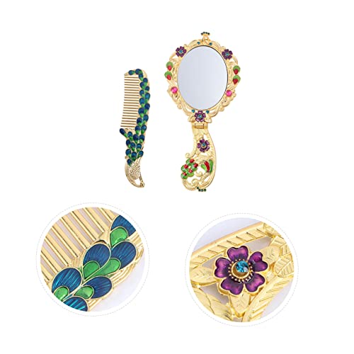 Espejo de maquillaje portátil VICASKY retro miniatura 2