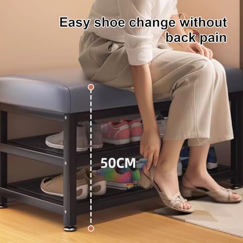 Banc à chaussures 60 cm avec siège escamotable pour optimiser l'entrée - 7