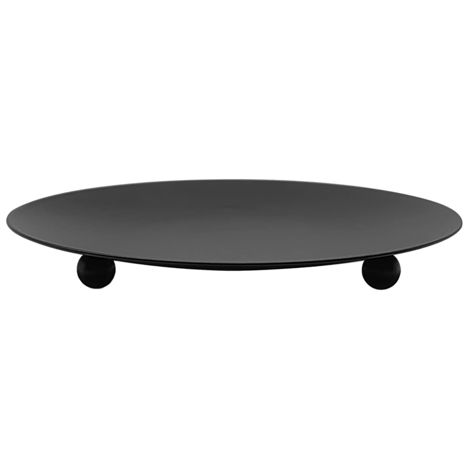 Cheerymagic Black Candle Holders,Pillar Candle Holder Rustic Iron Plate Candle Holder Traditional Candle Plate Pillar Candle Dish For Wedding Living Room Bedroom Party Christmas A6-Ypzt (Black)