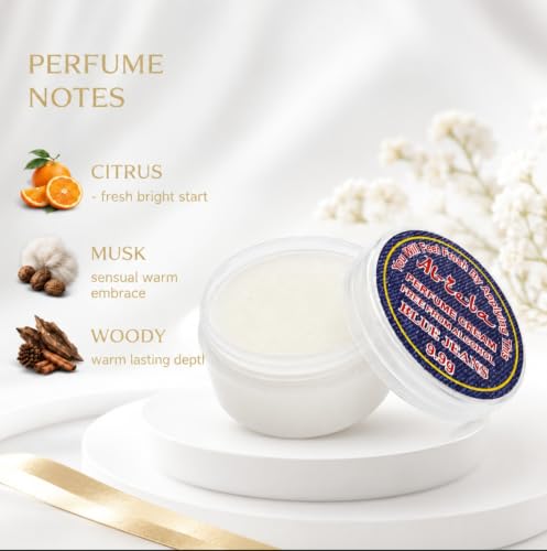 Image of Solid Perfume Blue Jeans | Al Zeba Blue Jeans Solid Perfume Cream 9.9g | Alcohol Free Long Lasting Perfume Balm | Fresh Woody Musk Fragrance