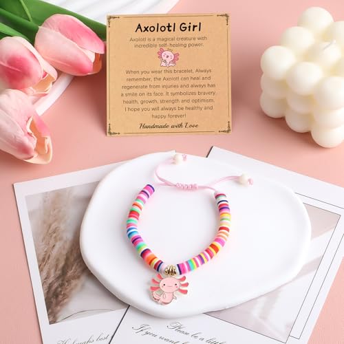 Axolotl Bracelet Stuff Cute Gifts with Lovely Card Christmas Birthday Jewelry for Women Gir Daughter Granddaughter Niece (Axolotl-Style-1)3