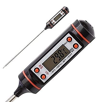 Sajag Digital Lcd Cooking Food Meat Probe Kitchen Bbq Thermometer Temperature Test Pen, instant read thermometer for Industrial, Grill, Candy, Milk, Oil, Liquid, Lab Chemical (black, 5.9 Inches)