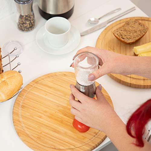 Relaxdays Pepermolen, set van 2, handmatig, glas, roestvrij staal, hoogwaardig, kruidenmolen, verstelbaar keramisch… - Image 4
