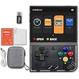 Miyoo Mini Plus ハンドヘルドゲーム機3.5インチ画面ポケットポータブルレトロビデオゲーム機 保護ケース付き 日本語選択対応 (透明黒)