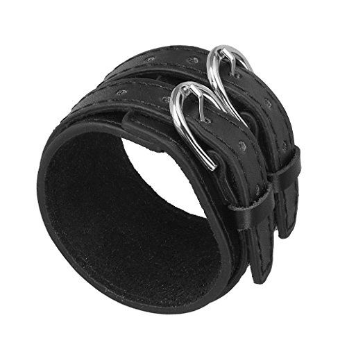 Homyl Classic Design Brown Punk Rock Biker Double Tour Pulseira masculina de couro PU