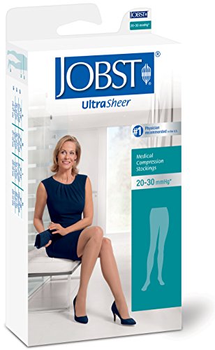 JOBST BSN Medical 119137 Jobst Ultra Sheer Compression Stocking with Closed Toe, Waist High, Medium, 20 mm - 30 mm HG Size, Sun Bronze